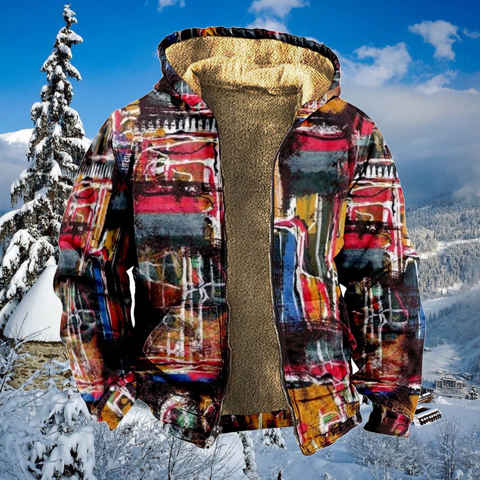 Miluxas Men s Sherpa Lined Fleece Hoodie Jacket Nepal Ubuy