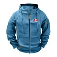 thumbnail image 1 of Miluxas Hoodies for Men Zip up Lightweight Hoodie Canadian Flag Sweatshirt Casual Fashion Jackets Fall Tops with Zip Pockets Light Blue, 1 of 7
