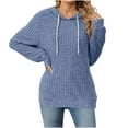thumbnail image 1 of Miluxas Hoodies for Women Casual Long Sleeve Textured Knit Loose Drawstring Hooded Sweatshirt Blue XXl(XXL), 1 of 6