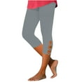 thumbnail image 1 of Miluxas Jeggings for Women - High Waist - Tummy Control Shaping - Regular and Plus Size Capri Pants Gray 12(XXL), 1 of 7
