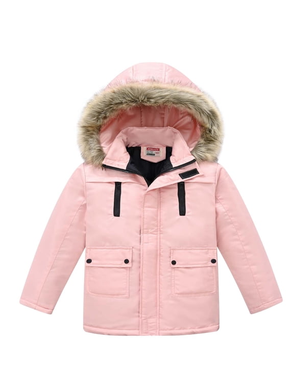 Kid's Waterproof Ski Jacket Warm Winter Coat Boy's and Girl's Snowboarding Jackets Outdoor Windbreaker Pink 11-12 Years