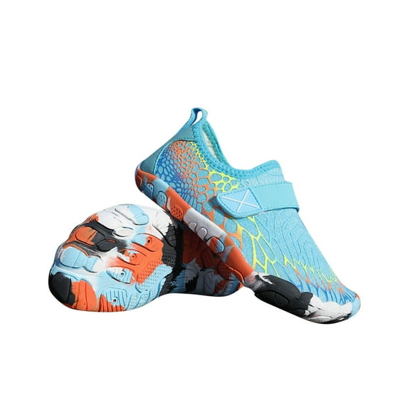 Miluxas Kids Barefoot Shoes Boys Girls Sneakers Naturally Splay Shoes Toddler Little Big Kid Blue 7 Years