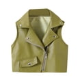 thumbnail image 1 of Miluxas Kids Faux leather Vest Clearance Motorcycle Dress Casual Vest Jacket Coat for Boys Girls Green 1 Years(90), 1 of 8