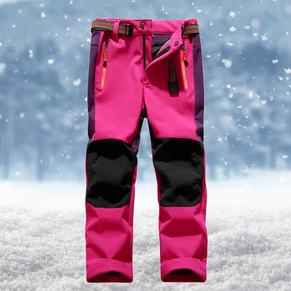 Miluxas Kids Snow Ski Pants Hiking Boys Girls Outdoor Waterproof Windproof Fleece Warm Snowboard Pants