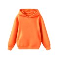 thumbnail image 1 of Miluxas Kids Solid Pullover Hoodie for Girls Boys, Hood Sweatshirt with Front Kangaroo Pocket, Soft Long Sleeve Basic Top Orange 3-4 Years, 1 of 6