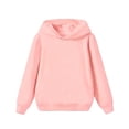 thumbnail image 1 of Miluxas Kids Solid Pullover Hoodie for Girls Boys, Hood Sweatshirt with Front Kangaroo Pocket, Soft Long Sleeve Basic Top Pink 7-8 Years, 1 of 6