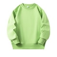 thumbnail image 1 of Miluxas Kids Sweatshirt Solid Color Cotton Pullover Crewneck Long Sleeve Tshirts Tops Army Green 2-3Years, 1 of 5
