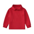 thumbnail image 1 of Miluxas Kids & Toddler Polo Shirts Boys Girls Long Sleeve 100% Cotton Uniform Polo Shirt Variety of Colors Red 13 Years, 1 of 7