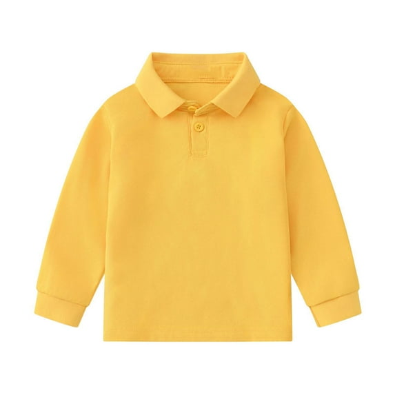Miluxas Kids & Toddler Polo Shirts Boys Girls Long Sleeve 100% Cotton Uniform Polo Shirt Variety of Colors