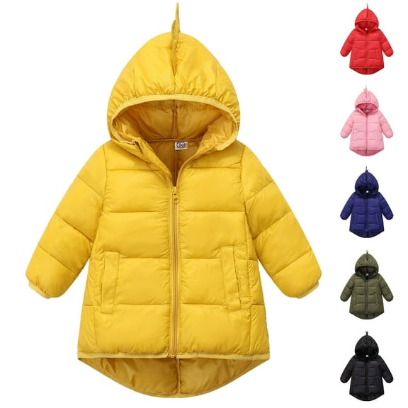 Miluxas Kids Winter Coats with Hooded Light Puffer Coat Warm Padded Jacket for Baby Boys Girls Toddler Yellow 3 Years