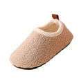 thumbnail image 1 of Miluxas Kids Winter Indoor Fleece Household Shoes Toddler Boys Girls House Anti Slip Slippers Warm Socks Shoes for Baby Beige 32, 1 of 5