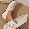 thumbnail image 1 of Miluxas Knit Flats for Women Round Toe Casual Flat Shoes Soft Comfort Lightweight Walking office Mary Jane Shoes Beige 7.5(40), 1 of 7