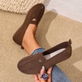 thumbnail image 1 of Miluxas Knit Flats for Women Round Toe Casual Flat Shoes Soft Comfort Lightweight Walking office Mary Jane Shoes Brown 5.5(36), 1 of 7