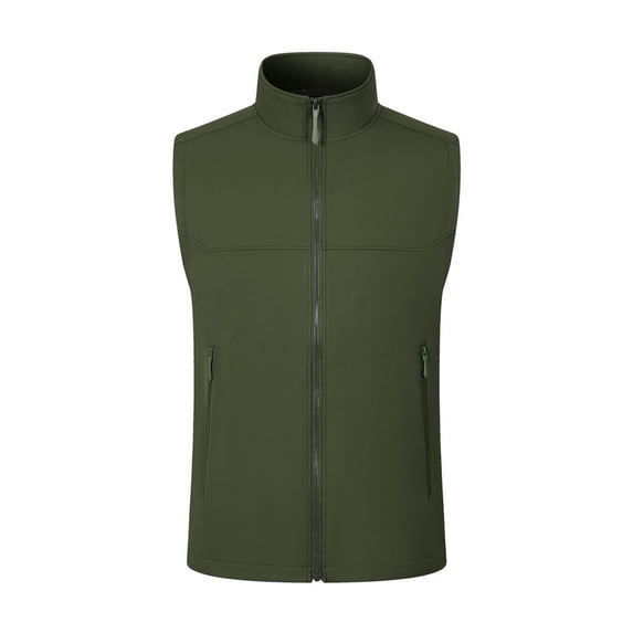 Miluxas Lightweight Vest for Men and Women Outerwear Zip Up Sleeveless No Hood Jacket Outdoor Work Travel Golf Vests Army Green L(L)