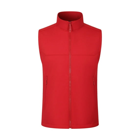 Miluxas Lightweight Vest for Men and Women Outerwear Zip Up Sleeveless No Hood Jacket Outdoor Work Travel Golf Vests Red L(L)