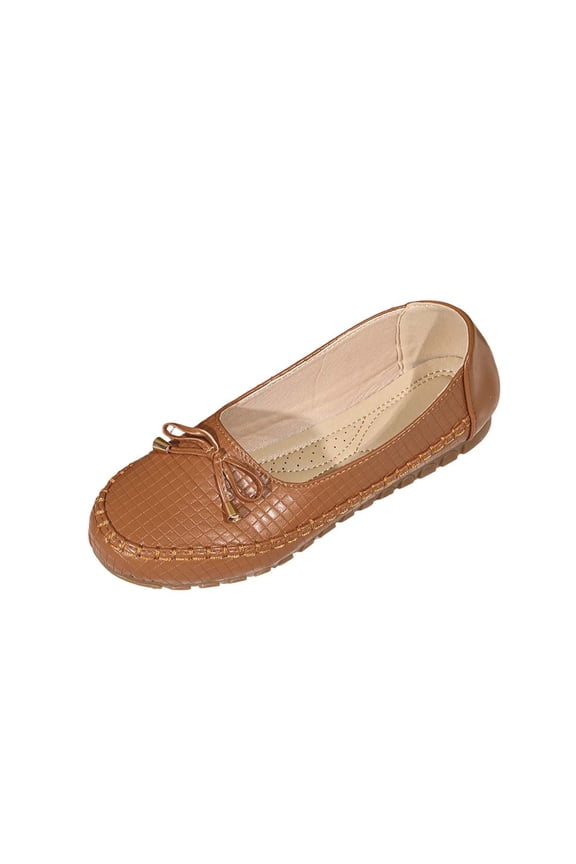 Loafers for Women Penny Shoes Comfortable Slip on Casual Womens Loafers Fashion Leather Lightweight Round Toe Driving Flats Boat Shoes Brown 5.5(36)