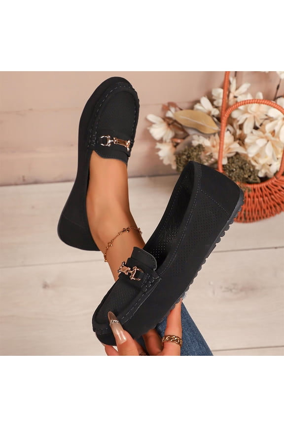 Loafers for Women Business Casual Shoes Comfortable Lightweight Penny Loafers Slip On Work Flats Black 5.5(36)