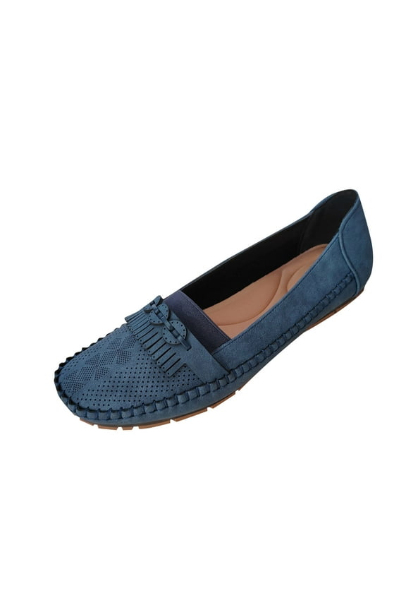 Loafers for Women Business Casual Shoes Comfortable & Lightweight Penny Loafers Slip On Work Flats Navy 7.5(40)