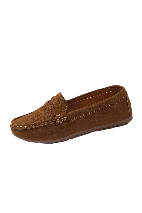 Loafers for Women Comfortable Dressy Casual Work Flats Lightweight Slip on Walking Shoes Brown 5.5(36)