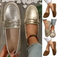 thumbnail image 1 of Miluxas Loafers for Women Comfortable Dressy Casual Work Flats Lightweight Slip on Walking Shoes Gold 9(42), 1 of 9