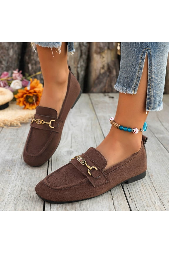 Loafers for Women Comfortable Slip On Flats with Memory Foam for Daily Wearing Brown 5.5(36)