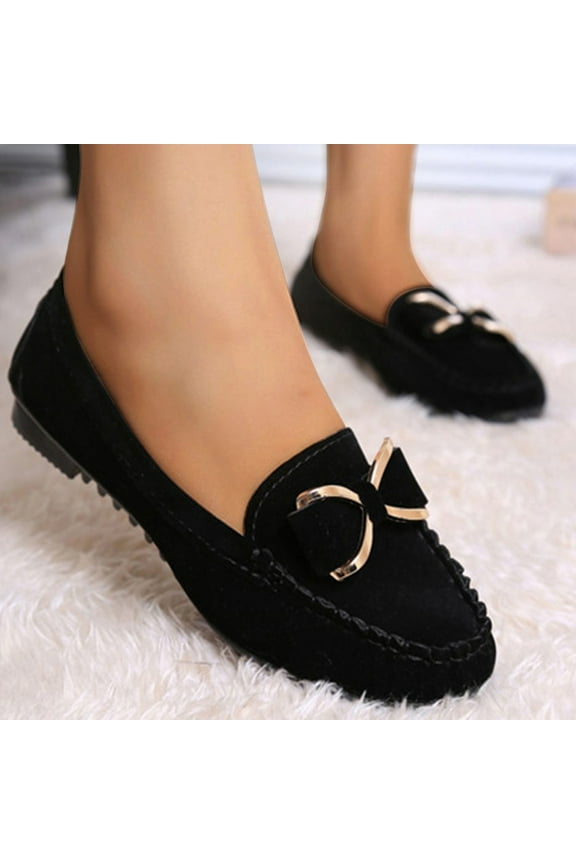 Loafers for Women Slip On Flats Shoes Non Slip Work Shoes Comfort Soft Business Casual Walking Womens Loafers Black 8.5(41)