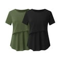 thumbnail image 1 of Miluxas Maternity Tops Short Sleeve Scoop Neck Breastfeeding Shirt Pregnancy Clothes Sales Black 6(M), 1 of 9