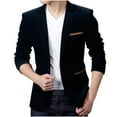 thumbnail image 1 of Miluxas Men Blazer Jacket formal Corduroy Casual Slim Suit Blazer Coat Jacket Dark Blue 3XL(XXXL), 1 of 7