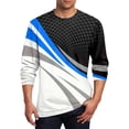 thumbnail image 1 of Miluxas Men Casual Fashion Printing Round Neck Pullover T-Shirt Short Sleeve Blue, 1 of 4