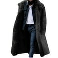 thumbnail image 1 of Miluxas Men Casual Solid Winter Turndown Keep Warm Single-breasted Windbreaker Thicken Over the Knee Overcoat Coat Black 14(XXXL), 1 of 3