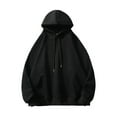 thumbnail image 1 of Miluxas Men Cotton Fleece Hooded Sweatshirt Casual Long Sleeve Hoodies Pullover Fashion Drawstring Hoodie with Kanga Pocket Black, 1 of 7