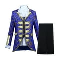 thumbnail image 1 of Miluxas Men Court Embroidery Suits 3 Piece Casual Dress Suit Gold Prince Print Blazer Set Stylish Blazer & Vest & Pants Blue, 1 of 7
