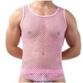 thumbnail image 1 of Miluxas Men Fishnet Tank Top Sheer Transparent Mesh Undershirt Fitted Muscle Gym Shirt Vest Pink 4(S), 1 of 4