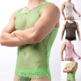 thumbnail image 1 of Miluxas Men Fishnet Tank Top Sheer Transparent Mesh Undershirt Fitted Muscle Gym Shirt Vest White 10(XL), 1 of 4