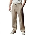 thumbnail image 1 of Miluxas Men Solid Casual Multiple Zipper Button Pockets Outdoor Straight Type Fitness Pants Cargo Pants Trousers Khaki, 1 of 7