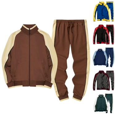 Miluxas Men Track Suits Sets Clearance Long Sleeve Full-zip Sweatsuit Active Jackets and Pants 2 Piece Outfits Sky Blue 10(XL)