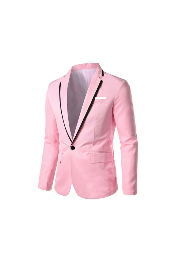 Men Tuxedo Jacket Slim Fit Blazer Suit Jacket Prom Dinner Party Wedding Pink