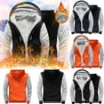 thumbnail image 1 of Miluxas Men Winter Jacket Long Sleeve Warm Vintage Thicken Sherpa Fleece Lined Zip Up Big and Tall Plush Hunting Streetwear Orange, 1 of 6