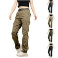 thumbnail image 1 of Miluxas Men and Women Can Wear Windproof Waterproof Outdoor Straight Leg Casual Cargo Pants with Pocket for Spring Fall Styles Khaki XL(XL), 1 of 9