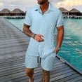 thumbnail image 1 of Miluxas Men's 2 Piece Outfits Short Sleeve Button Down Shirts and Casual Shorts Set Summer Outfits Light Blue XL(XL), 1 of 7