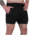 thumbnail image 1 of Miluxas Men's 2 in 1 Gym Shorts Athletic Tennis Shorts Stretch Workout Running Shorts with Liner Black XXXL(XXXL), 1 of 5