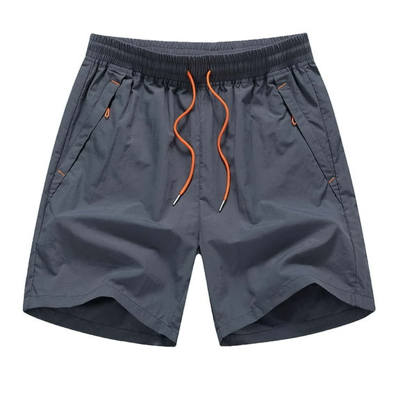 Miluxas Men's 5" Running Shorts Quick Dry Athletic Workout Gym Shorts with Zipper Pockets Gray 12(XXL)