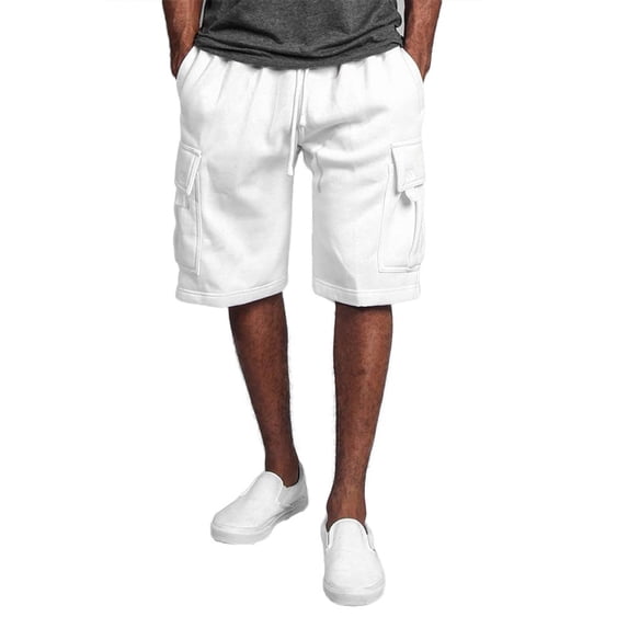Miluxas Men's 8” Stretch Hiking Cargo Shorts , Sun Protection, Lightweight White 14(XXXL)