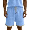 thumbnail image 1 of Miluxas Men's Baggy Shorts Casual Drawstring Knee Length Baggy Sweat Shorts Loose-Fit Workout Shorts Light Blue XXXL(XXXL), 1 of 8