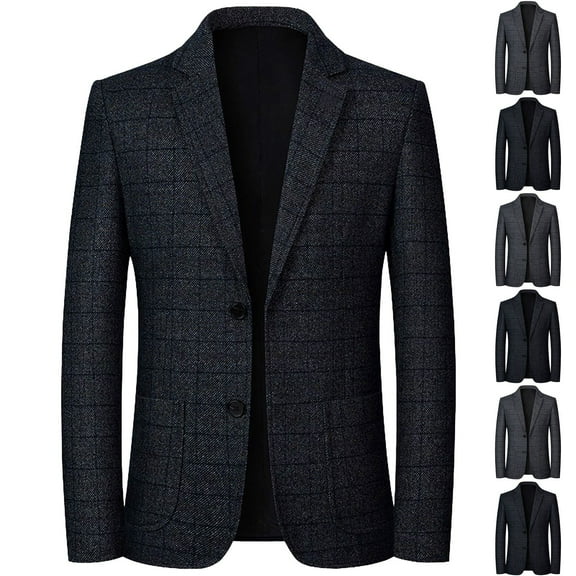 Miluxas Men's Blazer Casual Sport Coats Two Buttons Lightweight Suit Jacket Gray