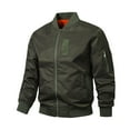 thumbnail image 1 of Miluxas Men’s Bomber Jacket Lightweight Casual Stylish Spring Fall Windbreaker Zip Up Outwear Coat with Pockets Army Green, 1 of 6
