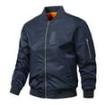 thumbnail image 1 of Miluxas Men’s Bomber Jacket Lightweight Casual Stylish Spring Fall Windbreaker Zip Up Outwear Coat with Pockets Dark Blue, 1 of 4