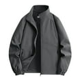 thumbnail image 1 of Miluxas Men's Bomber Jacket Lightweight Casual Windbreaker Jackets Zip Up Coat Dark Gray, 1 of 7