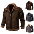 thumbnail image 1 of Miluxas Men’s Bomber Jacket Winter Coat Stylish Faux Fleece Lined Leather Jackets Yellow, 1 of 9