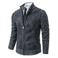 thumbnail image 1 of Miluxas Men's Cardigan Sweaters Casual Full Zip Sweaters Knitted Cardigan with Pockets Dark Gray, 1 of 5